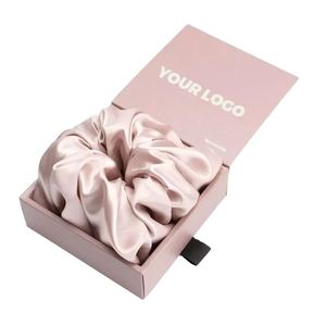 Nouveau design, logo personnalisé, 100% soie de mûrier pure, chouchous, attaches pour cheveux, bandeaux pour femmes et filles - Product Image 1