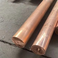Barre ronde en cuivre pur C1100 de 8 mm de diamètre, 99,9 % de cuivre, barre de cuivre de 2 mm, 3 mm, 6 mm, 16 mm, tige de terre en cuivre