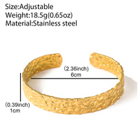 Bracelet en acier inoxydable motif martelé pour femme, tendance, étanche, accessoires en gros, bijoux fantaisie, cadeau