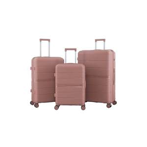 Set di valigie da viaggio in alluminio alla moda in 3 pezzi per Beige rosa verde-leggero e resistente e di lusso per i viaggi - Product Image 4