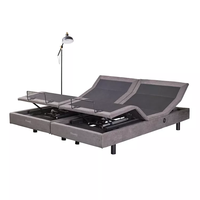 Cadre de lit électrique réglable taille King pour personnes âgées, base de lit électrique intelligente à réglage séparé, lit métallique réglable avec massage