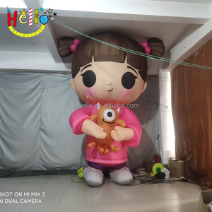 Personaje de dibujos animados imagen inflable linda chica de anime con vestido rosa - Product Image 3