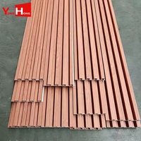 Panneau mural intérieur en WPC écologique et imperméable, revêtement décoratif en composite bois-plastique cannelé pour la décoration de la maison et du bureau