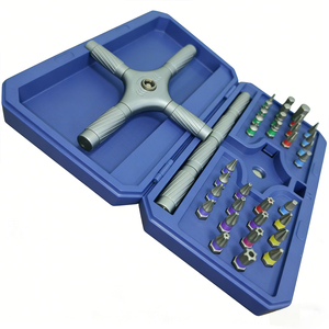 <span class=keywords><strong>Clé</strong></span> à cliquet multifonction <span class=keywords><strong>34</strong></span>-en-1 en chrome de qualité industrielle, très vendue, avec tournevis et boîte de rangement pour kit d'outils de bricolage domestique - Product Image 1