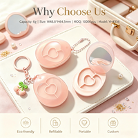 ISMAN 6G Boîtier rotatif double couche vide pour fard à paupières avec trou pour porte-clés, emballage cosmétique en plastique ABS, vente en gros, logo personnalisé, blush