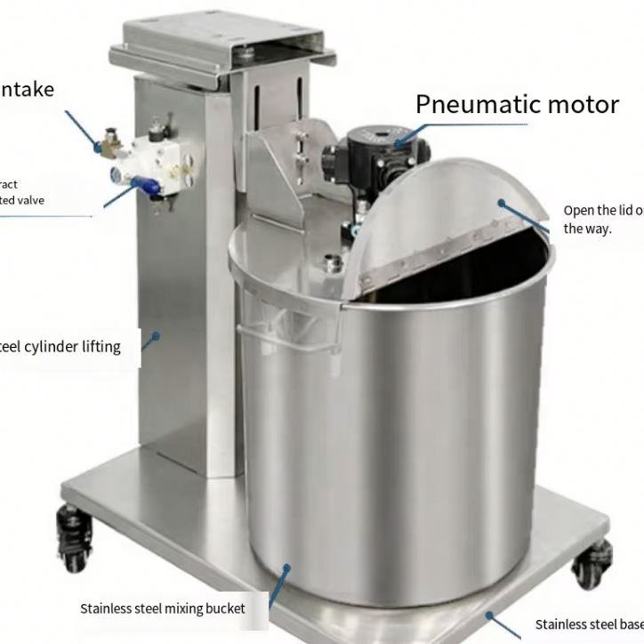 20L Pneumatic Mixer Lift Stainless Steel Bucket 5 Gallon Paint Ink ...