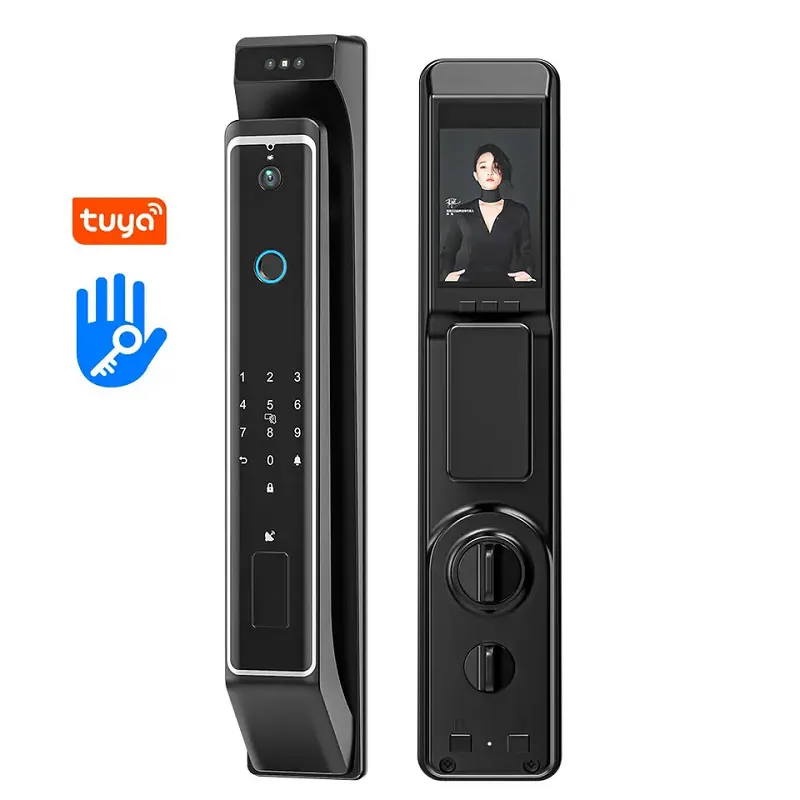 Tuya WI-FI Rumah Pintar Kunci Pintu Digital Pengenalan Wajah Elektronik Kunci Keamanan Perlindungan Sidik Jari TTLOCK APP