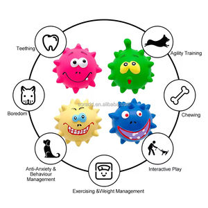 Squeaky Dog Brinquedos Soft Bouncy Durável Látex De Borracha Cão Bolas Interativo Chew Sound Pequeno Médio Cães Gatos Natural Fetch Jogando - Product Image 5