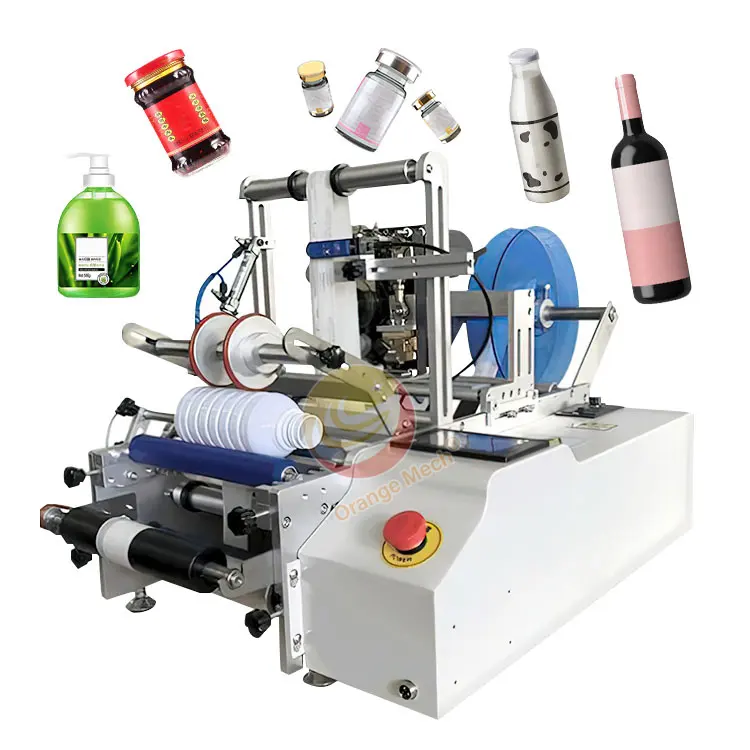 Semi-Automatische Kleine Handmatige Dubbelzijdige Labeler Doe Natte Lijm Elke Vorm Fles Label Applicator Machine Met Code