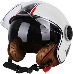 Dot/<span class=keywords><strong>ECE</strong></span> Được Phê Duyệt Mở Mặt Retro 3/4 Xe Máy Mũ Bảo Hiểm Cho Người Lớn Kép Visors Scooter Casco Cho Nam Giới Phụ Nữ - Product Image 3