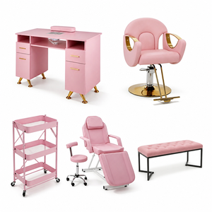 Muebles Modernos Rosados para Salón <span class=keywords><strong>de</strong></span> <span class=keywords><strong>Uñas</strong></span>, Juego Completo: Mesa <span class=keywords><strong>de</strong></span> Manicura, Silla <span class=keywords><strong>de</strong></span> Belleza, Carrito, Banco <span class=keywords><strong>de</strong></span> Espera, Equipo Personalizado para Salón, Barra <span class=keywords><strong>de</strong></span> <span class=keywords><strong>Uñas</strong></span> - Product Image 1