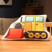 Dessin animé mignon voiture de Police pompier Ambulance jeter oreiller chevet coussin apaisant cadeau pour enfants transport en peluche jouet