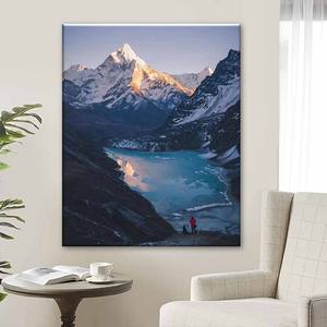 Impression sur toile du lac Gokyo, Himalaya, <span class=keywords><strong>coucher</strong></span> <span class=keywords><strong>de</strong></span> <span class=keywords><strong>soleil</strong></span>, <span class=keywords><strong>paysage</strong></span> <span class=keywords><strong>de</strong></span> la crête <span class=keywords><strong>de</strong></span> l'Everest, art mural pour la décoration <span class=keywords><strong>de</strong></span> la maison - Product Image 1