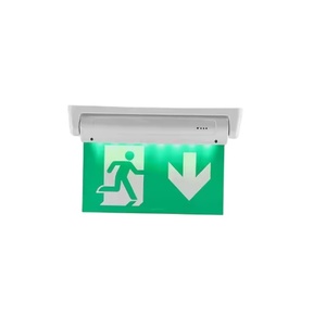 Luz de Señalización LED Verde Combinada para Salida de Emergencia con Iluminación de Borde de Canal de Escalera Oculta, a Prueba de Explosiones, para Montaje en Pared en Edificios Escolares y Hoteles - Product Image 1