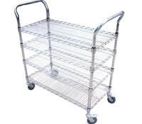 Leenol Acier au carbone SMD SMT ESD PCB Étagère à bobine 5 niveaux Fil de chrome Étagères de stockage Rack Chariot Chariot