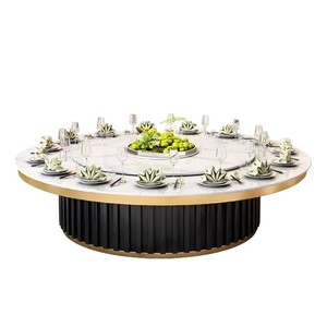 Dingyue <b>Round</b> Dining <b>Table</b> 15 Person Electric Hotel Restaurant Use Fully Automatic Induction Cooker Slab Top - Product Image 5