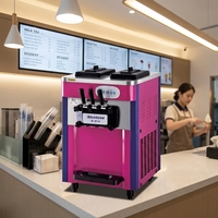 Machine à crème glacée molle automatique commerciale de haute qualité avec une grande capacité en acier inoxydable utilisant du lait et de l'eau