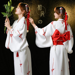 Kimono japonais traditionnel Yukata <span class=keywords><strong>avec</strong></span> nœud Obi imprimé floral pour <span class=keywords><strong>femme</strong></span>, idéal pour les fêtes et la photographie - Product Image 4