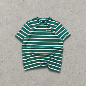 Custom Casual Comfortable Breathable Ribbing Neck <b>Tee</b> Shirt Striped Short Sleeve T-Shirt High Quality Cotton Stripe Shirt Unisex - Product Image 2