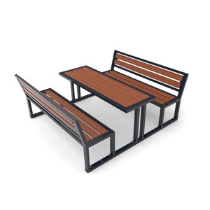 Meubles <span class=keywords><strong>de</strong></span> <span class=keywords><strong>jardin</strong></span> OEM Ensemble <span class=keywords><strong>de</strong></span> salle à manger Table <span class=keywords><strong>de</strong></span> pique-nique en bois Bancs - Product Image 1