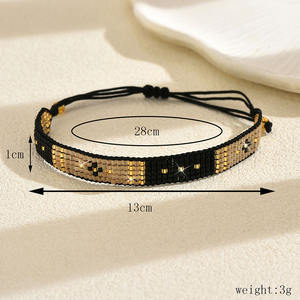 Bracelet empilable en perles Miyuki tissées à la main, <span class=keywords><strong>d</strong></span>élicat et coloré, pour femmes, cadeaux pour la fête des mères - Product Image 2