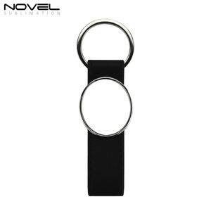 Porte-clés en PU vierge pour sublimation, personnalisation par transfert thermique, porte-clés en cuir PU avec forme ovale rectangulaire, porte-clés personnalisé - Product Image 3