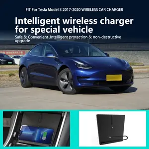 Icreative NOUVEAU Chargeur sans fil Qi 1.2 à charge rapide pour Tesla Model 3, support de tableau de bord, double chargeur 10W pour 4 smartphones - Product Image 4