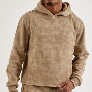 Sweat à capuche tendance en coton mélangé avec strass, séchage rapide, respirant, pour homme – Qualité supérieure, meilleur prix en promotion - Product Image 3
