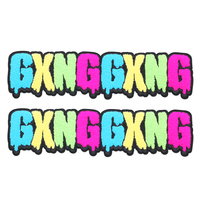 Étiquette de vêtement en coton chenille tissé écologique, patch brodé avec lettres, logo de marque personnalisé thermocollant, couleurs personnalisées, vêtement sur mesure