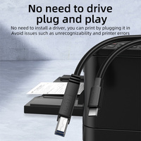 Veste de charge rapide de haute qualité Câble d'imprimante Usb Type C Transfert de données Usb B 3.0 Mâle à Type C Mâle Câble d'impression