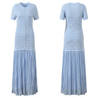 Vestido Elegante Azul con Cuentas para Mujer, Vestido Largo de Alta Calidad para Cóctel, Vestido de Fiesta Vintage de Diseñador