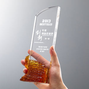 Trophée en verre progressif personnalisé en gros d'usine avec impression de logo personnalisé - Product Image 3