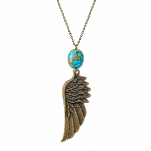Collar con colgante de pluma de ala de águila, diseño vintage, para mujer - Product Image 4