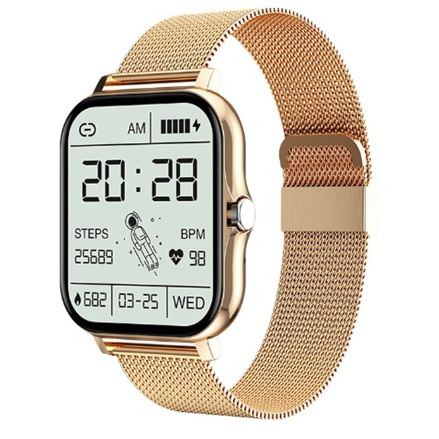 Luxury Design Full Touch Screen Sports Fitness Tracker IP67 Waterproof Stainless Steel Unisex Smartwatch Android IOS Y13 Smart