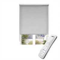 Persianas Motorizadas Integradas en Ventanas Francesas, Verticales, Modernas, de Tela Lisa, Eléctricas, con Batería y Energía Solar, Opacas, Anti-UV, Duraderas