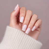 32 pièces de faux ongles à presser en ABS, couleur nude laiteux, courts, carrés et ovales, brillants, de haute qualité, imperméables, vente en gros
