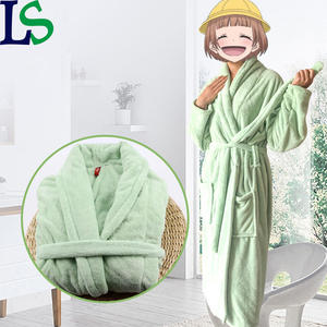 Meilleur prix doux microfibre femmes vêtements de nuit peignoir personnalisé brodé Logo corail polaire Robes - Product Image 5