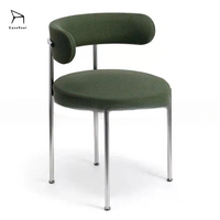 Meubles de salle à manger EaseNeat élégant jambe métallique tissu moderne nordique rembourré blanc chaise de salle à manger