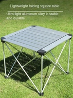 Table pliante carrée en alliage d'aluminium léger - Meubles d'extérieur de style camping exquis et portables pour le camping et le barbecue