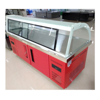Réfrigérateur Vitrine, Congélateur Vitrine à Température Unique avec Porte en Verre pour la Vente de Viande, Ventes Chaudes