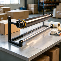 Distributeur de film étirable de table JH-Mech avec rouleaux de guidage doubles à large compatibilité, axe réglable et bouton de verrouillage