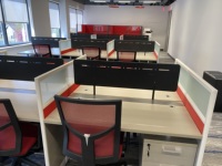 Model baru furnitur kantor meja komputer Panel desain Modern stasiun kerja kantor kubus kayu