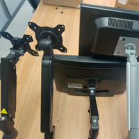 Bras Support Écran Ordinateur Simple Haut pour Écrans 32 Pouces, 20 lb, Fixation de Moniteur Réglable à Ressort à Gaz Mouvement Complet Gris