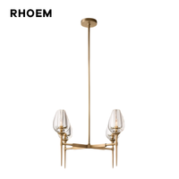 Lustre en cristal rond en forme de tulipe pour salon, villa, salle à manger, éclairage pour la maison, décoration d'éclairage de luxe pour la maison