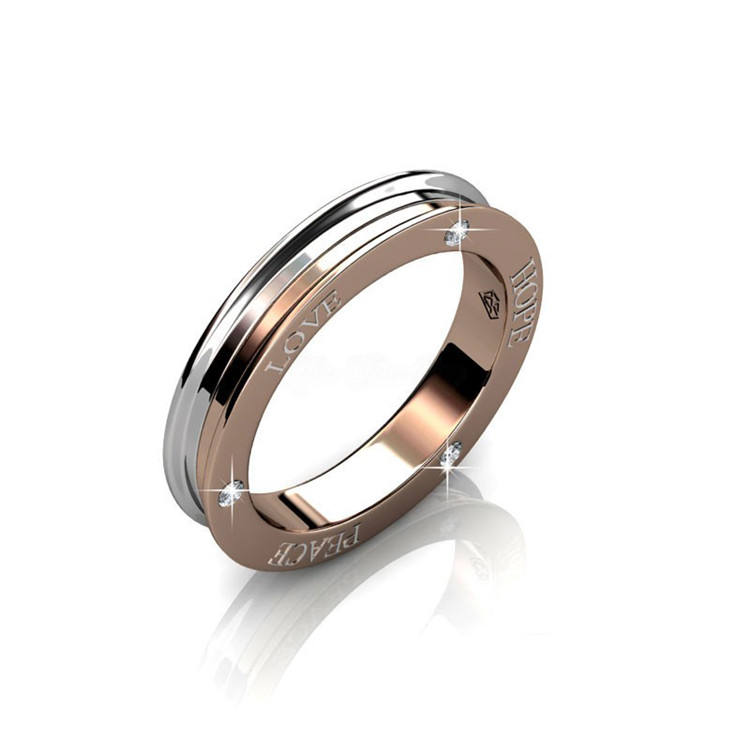 Stainless Steel with 18K white & rose gold plated