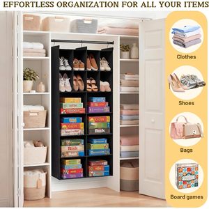 Organizador de Armario Colgante con 16 Compartimentos, Tela No Tejida, Almacenamiento de Ropa, Uso en Dormitorio, Tipo Gancho - Product Image 6