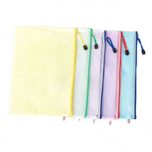 Mesh Pouch A4 Organizing Storage Waterproof Zipper Pouches Letter Size File <b>Bags</b> for School Toys - Product Image 2