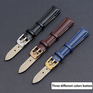 Correa <span class=keywords><strong>de</strong></span> cuero genuino para <span class=keywords><strong>reloj</strong></span>, correa <span class=keywords><strong>de</strong></span> muñeca <span class=keywords><strong>de</strong></span> Material suave, púrpura, verde, azul, marrón, 10mm, 12, 14-24mm con hebilla <span class=keywords><strong>de</strong></span> rosa dorada y plateada - Product Image 5