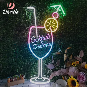 DIVATLA Low Price 5V USB Neon Custom Flexible Flex Strip Lamp Bar Pub Indoor 5W LED Custom Sign Neon Light