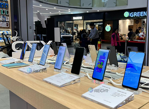 Rechi truy cập Acrylic điện thoại di động bán lẻ posm hiển thị đứng đơn vị với Acrylic giữ dấu hiệu cho cửa hàng điện tử cố định thiết kế - Product Image 4